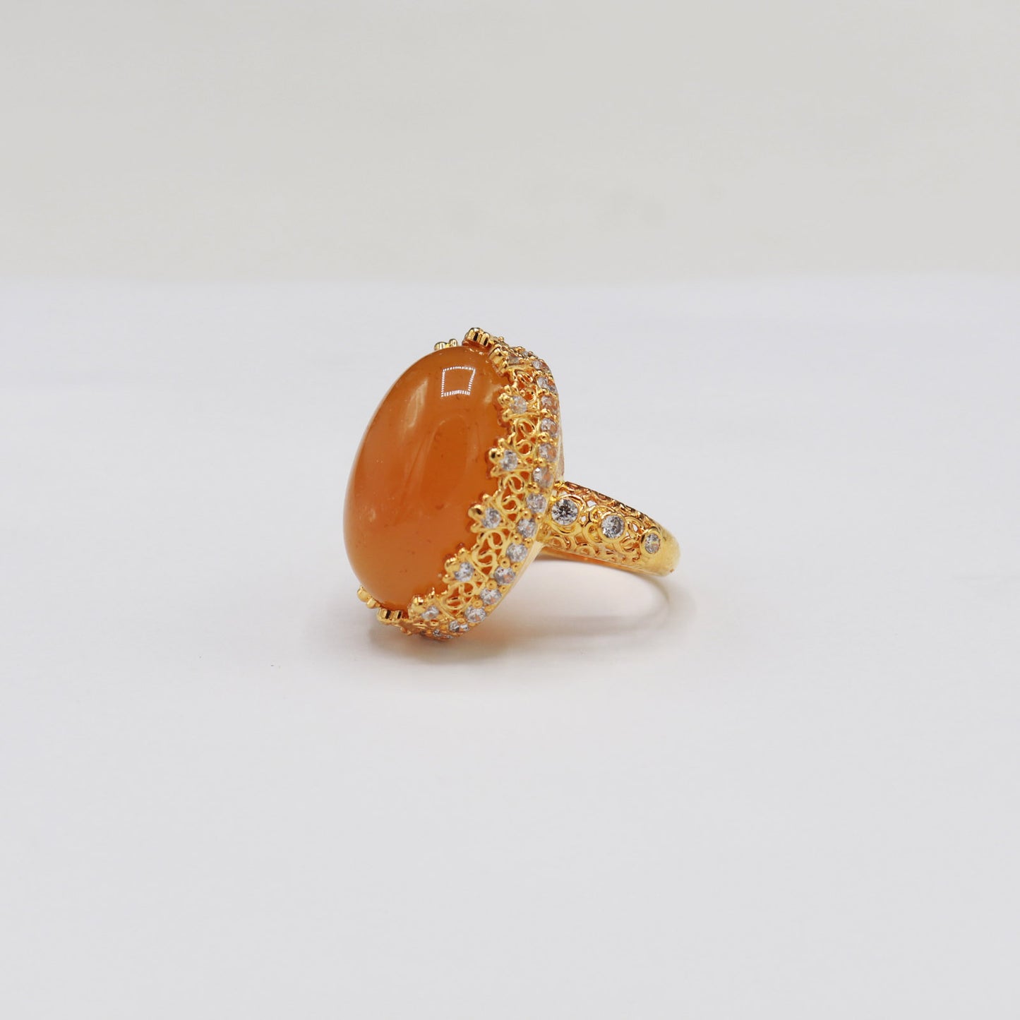 GOLD PLATED RINGS WITH AQEEQ STONE